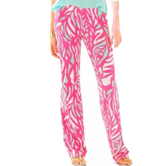 Lilly Pulitzer Georgia May Pant – Capri Pink Papaya Playa, Size Small - Picture 4 of 8